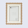 Picture Frame Petal Scallop Collection Bone Inlay White & Brown – 4x6 & 5x7"