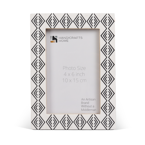Black White Resin Inlay Diamond Arts Picture Frame 4x6 5x7
