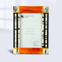Picture Frame Abstract Ink Collection Resin Inlay Orange – 4x6 & 5x7"