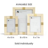 Art Deco Bone & Brass Inlay Picture Frame 4x6 5x7 8x10
