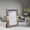 Picture Frame Stripewood Collection Wood & Resin Inlay Black & White – 4x6 & 5x7"