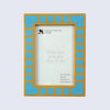 Picture Frame Classic Block Stripe Collection Resin Inlay, Turquoise – 4x6 & 5x7