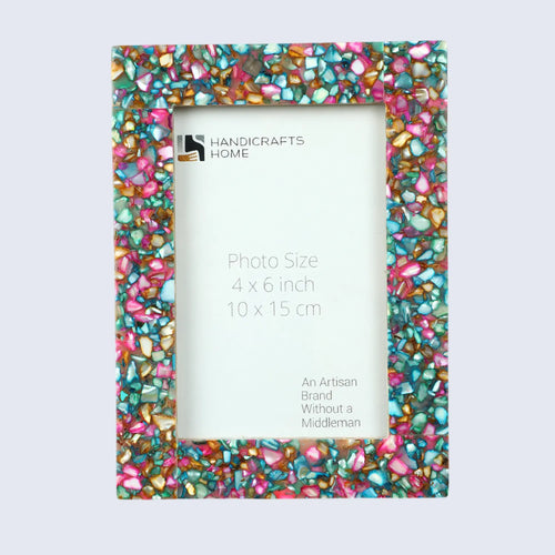 Picture Frame Crush Collection Mother of Pearl & Resin Inlay 4 Colors – 4x6"