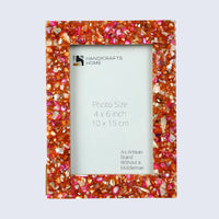 Picture Frame Crush Collection Mother of Pearl & Resin Inlay 4 Colors – 4x6"