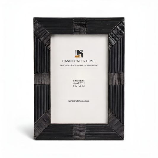 Shagrin Black Horn Inlay Picture Photo Frame 4x6 & 5x7