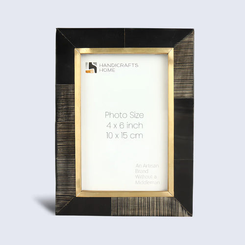 Picture Frame Shagrin Collection Brass & Horn Inlay Brown – 2 Sizes