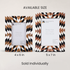 Black White Aztec Geometric Wood Resin Picture Frame 4x6 5x7