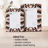 Black White Aztec Geometric Wood Resin Picture Frame 4x6 5x7