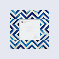 Picture Frame Zigzag Herringbone Collection Bone Inlay Blue & White – 4x6"