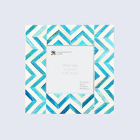 Picture Frame Zigzag Herringbone Collection Bone Inlay Turquoise & White – 4x4 & 4x6"