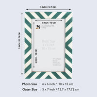 Candy Cane Mint Resin Inlay Picture Frame, Green - White, 3 Sizes (Set of 2)