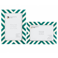 Candy Cane Mint Resin Inlay Picture Frame, Green - White, 3 Sizes (Set of 2)