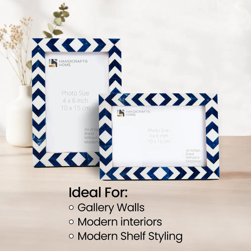Picture Frame Lisbon Azul Collection Resin Inlay Blue & White – 3 sizes (Pack of 2)