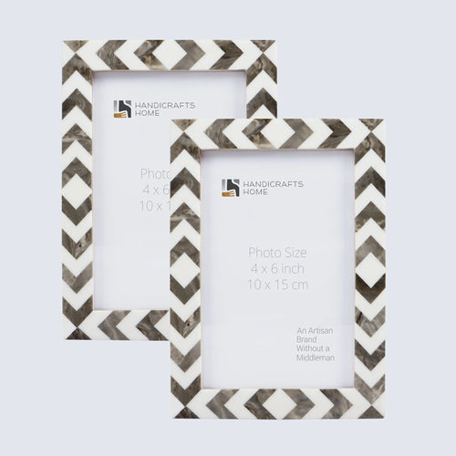 Picture Frame Lisbon Cortica Collection Resin Inlay Brown & White – 3 sizes(Pack of 2)