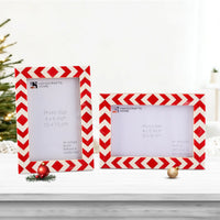 Picture Frame Set of 2 Red White Resin Inlay 4x6 5x7 8x10