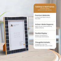 Picture Frame Manhattan Skyline Collection Resin Inlay Black,White – 3 Sizes (Pack of 2)