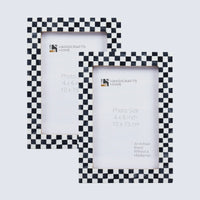 Picture Frame Manhattan Taxi Collection Resin Inlay Black & White – 3 Sizes (Pack of 2)