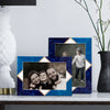 Picture Frame Menton Pattern Brass & Resin Inlay Blue – 3 Sizes