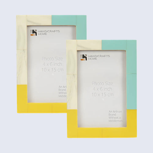 Picture Frame Mondrian Driftwood Collection Wood & Resin Inlay Multicolor– 3 Sizes (Pack of 2)