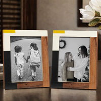Picture Frame Mondrian Warm Oak Collection Resin Inlay Multi – 3 sizes (Pack of 2)