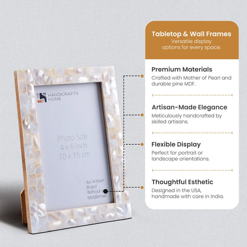 Mother of Pearl Inlay Picture Frame White 4x6 5x7 8x10