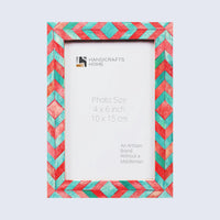 Picture Frame Mosaic Chevron Collection Resin Inlay Green Red 3 Sizes