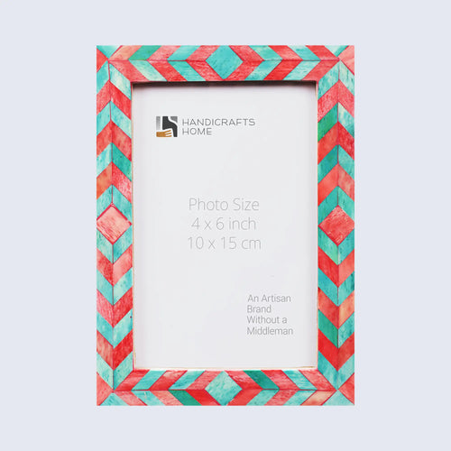 Picture Frame Mosaic Chevron Collection Resin Inlay Green Red 3 Sizes