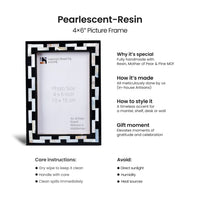 Picture Frames Pearlescent Tiptoe Collection Mother of Pearl & Resin Inlay, 3 Sizes