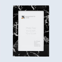 Picture Frame Rare Earth Marble Collection Resin Inlay Black – 3 Sizes