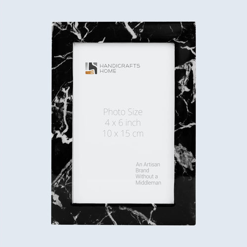 Picture Frame Rare Earth Marble Collection Resin Inlay Black – 3 Sizes