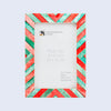 Picture Frames Chevron Art Inspired Collection Bone Inlay - Red, Green- 4x6, 5x7 & 8x10