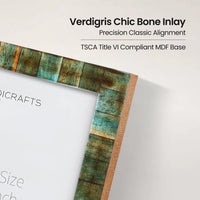 Verdigris Bone Inlay Photo Frame Tabletop Wall 4x6 5x7 8x10