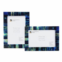 Blue Bone Inlay Picture Frame Set of 2 | Vintage Collection |  4x6 5x7 8x10