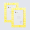 Picture Frame Classic Pattern Collection Bone Inlay Yellow Pack of 2 – 3 sizes