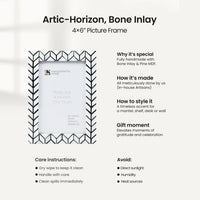 Picture Frame Artic Horizon Collection Bone Inlay & Resin Black & White – 3 sizes