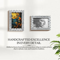 Picture Frame Artic Horizon Collection Bone Inlay & Resin Black & White – 3 sizes