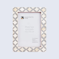 Picture Frame Avant Ashley Collection Bone & Resin Inlay White & Grey – 4x6, 5x7 & 8x10"