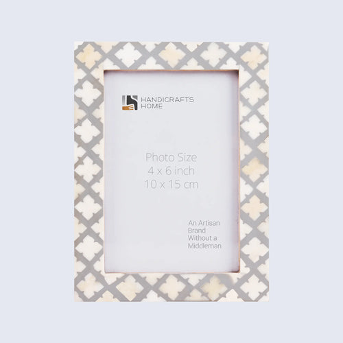 Picture Frame Avant Ashley Collection Bone & Resin Inlay White & Grey – 4x6, 5x7 & 8x10"