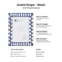 Picture Frame Avant Drops Collection Mother of Pearl & Resin Inlay Blue & White – 4x6, 5x7 & 8x10"