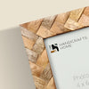 Picture Frame Cinnamon Plaits Pattern Collection Wood Inlay Brown – 4x6"