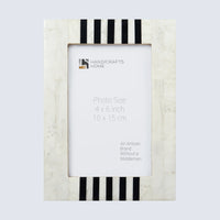 Picture Frame Contour Alto Pattern Collection Resin Inlay White & Black – 4x6, 5x7 & 8x10"