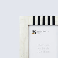 Picture Frame Contour Alto Pattern Collection Resin Inlay White & Black – 4x6, 5x7 & 8x10"