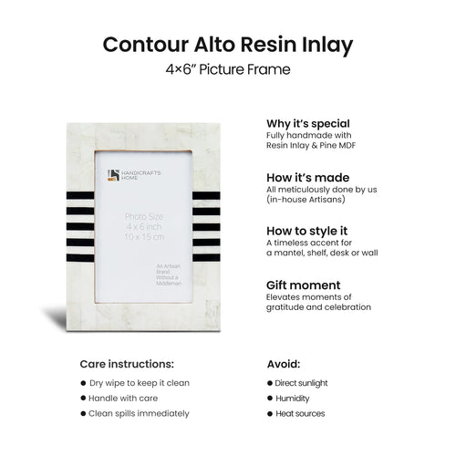 Contour Lado Modern Black & White Resin Inlay Picture Frames