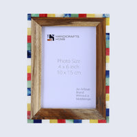 Picture Frame Fairground Circus Collection wood , bone inlay  Multi-Color – 4x6 & 5x7"