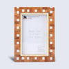 Picture Frame Halo Parquet Collection Brass, Resin & Wood Inlay Brown & White – 4x6 & 5x7"
