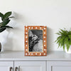 Picture Frame Halo Parquet Collection Brass, Resin & Wood Inlay Brown & White – 4x6 & 5x7"