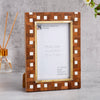 Picture Frame Halo Parquet Collection Brass, Resin & Wood Inlay Brown & White – 4x6 & 5x7"