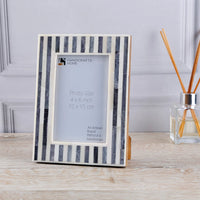 Picture Frames Kayala Saje Collection Bone Inlay, Grey-White, 4x6, 5x7 & 8x10