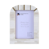 Picture Frame Palace Vista Collection Bone Inlay Brass White 4x6"