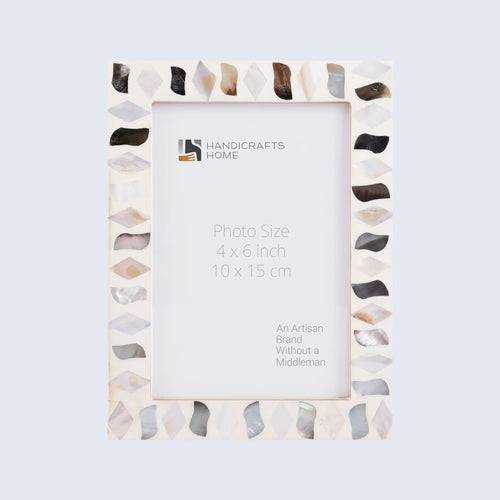 Picture Frames Pearlescent Fossil Collection Mother of Pearl Resin White 3 Sizes